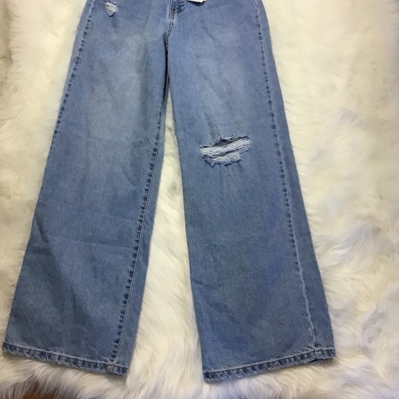 LEFTIES Denim Collection High Rise Wide Leg Full Length 100% Cotton Jeans NWT - Picture 3 of 16